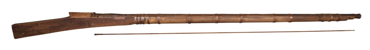 A MASSIVE INDIAN 4 BORE BARREL FOR A WALL PIECE, 19TH CENTURY OR EARLIER