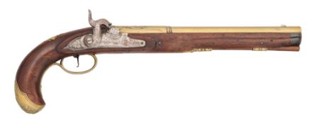 A NORTH EUROPEAN PERCUSSION PISTOL, 18TH CENTURY