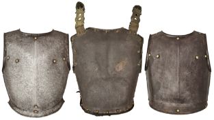TWO CONTINENTAL CUIRASSIER’S BREASTPLATES, AND A CUIRASSIER’S BACKPLATE,