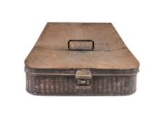 A SCARCE VICTORIAN TOLEWARE SABRETACHE TIN, HAMBURGER & CO, LONDON