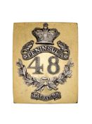 A 48TH (NORTHAMPTONSHIRE) REGIMENT OF FOOT OFFICER’S SHOULDER BELT PLATE, CIRCA 1820-55