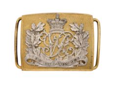 A VICTORIAN DRAGOON GUARDS OFFICER’S BELT BUCKLE, CIRCA 1837-55