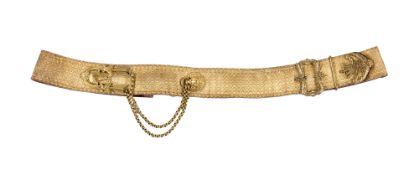 A VICTORIAN OFFICER'S POUCH BELT OF THE 18TH HUSSARS