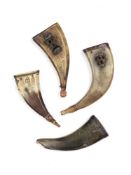 THREE GERMAN OR AUSTRIAN POWDER-FLASKS FOR WHEEL-LOCK RIFLES,