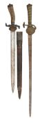 TWO CONTINENTAL HUNTING HANGERS, 19TH CENTURY