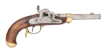 A PRUSSIAN 23 BORE PERCUSSION MODEL 1850 MILITARY PISTOL, REIGN OF FREDERICK WILLIAM IV (1840-1861)