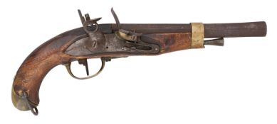 A SPANISH 13 BORE FLINTLOCK MODEL 1815 MILITARY PISTOL, REIGN OF FERDINAND VII (1813-1833)