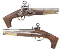 A BRACE OF SPANISH 13 BORE MIQUELET-LOCK LIGHT CAVALRY BELT PISTOLS, REIGN OF CHARLES III