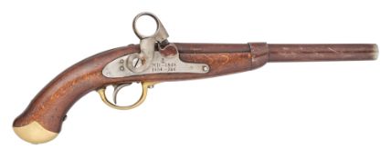 A DANISH 15 BORE PERCUSSION MODEL 1848 MILITARY PISTOL, DATED 1854, REIGN OF FREDERICK VII