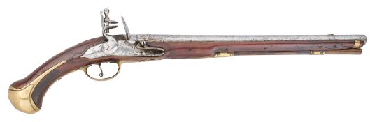 A FRENCH 22 BORE FLINTLOCK HOLSTER PISTOL BY LOUIS CARRIER OF ST. ETIENNE, EARLY 18TH CENTURY