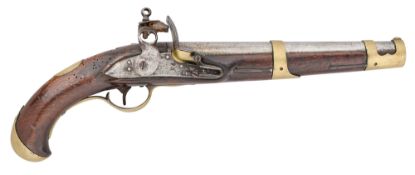 A DUTCH 13 BORE FLINTLOCK MILITARY PISTOL OF MODEL 1763 TYPE, LATE 18TH CENTURY
