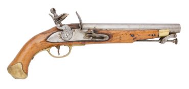 A LIÈGE 16 BORE FLINTLOCK MILITARY PISTOL FOR MEXICO, EARLY TO MID-19TH CENTURY