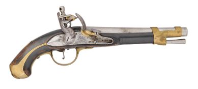 A RUSSIAN 14 BORE FLINTLOCK MILITARY PISTOL, DATED 1833, REIGN OF TSAR NICHOLAS I (1825-1855)