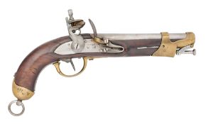 A NEAPOLITAN 14 BORE FLINTLOCK MODEL 1831 MILITARY PISTOL, DATED 1837, REIGN OF FERDINANDO II