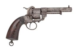 A FRENCH 60 BORE PIN-FIRE SIX-SHOT MILITARY REVOLVER WITH JAPANESE MARKINGS, NO. 71524,