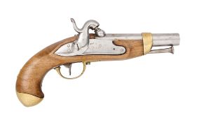 AN ITALIAN 22 BORE PERCUSSION CARABINIERI PISTOL, NO. 116, PROBABLY LOMBARDY, REIGN OF