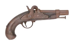 A BELGIAN 23 BORE PERCUSSION GENDARMERIE PISTOL, REIGN OF LEOPOLD I (1831-1865)