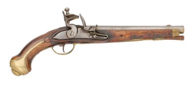 A SWISS 15 BORE FLINTLOCK MILITARY PISTOL, MID-18TH CENTURY