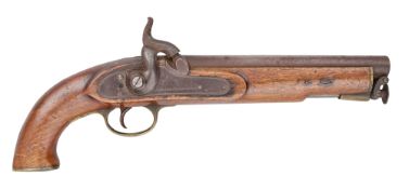 A 12 BORE PERCUSSION SERVICE PISTOL BY PARKER, FIELD & SONS, 233 HIGH HOLBORN, LONDON,