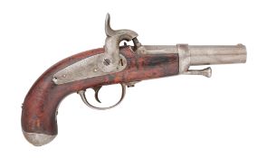 A DUTCH 18 BORE PERCUSSION RIFLED GENDARMERIE PISTOL, NO. 394, PROBABLY REIGN OF WILLIAM III