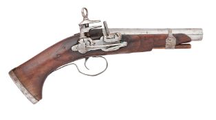 A SPANISH 16 BORE MIQUELET-LOCK PISTOL, LATE 17TH /EARLY 18TH CENTURY