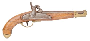 AN AUSTRIAN 16 BORE PERCUSSION MODEL 1851 MILITARY PISTOL, REIGN OF FRANZ JOSEPH (1848-1916)