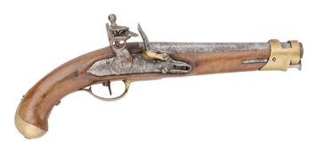 A NORTH EUROPEAN 12 BORE FLINTLOCK PISTOL OF MODEL 1815 TYPE, CIRCA 1820-40