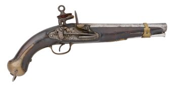 A SPANISH 13 BORE MIQUELET-LOCK MODEL 1780 MILITARY BELT PISTOL, REIGN OF CHARLES III (1759-1788)