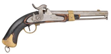 A SWEDISH 20 BORE PERCUSSION MODEL 1845 NAVAL BELT PISTOL, NO. 457, DATED 1848, REIGN OF OSCAR I