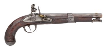 A LIÈGE 30 BORE FLINTLOCK MILITARY PISTOL OF AMERICAN MODEL 1826 TYPE, MID-19TH CENTURY,