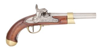 A SWISS 14 BORE PERCUSSION MODEL 1817/42 MILITARY PISTOL, NO. 62, MID-19TH CENTURY
