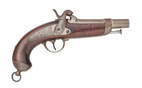 A FRENCH 23 BORE PERCUSSION MODEL 1842 MILITARY PISTOL, DATED 1845, REIGN OF LOUIS-PHILLIPE