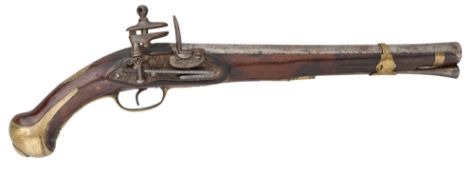 A SPANISH 12 BORE MIQUELET-LOCK MODEL 1789 MILITARY BELT PISTOL, REIGN OF CHARLES IV (1788-1808)