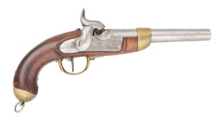 A SWISS 14 BORE PERCUSSION MILITARY PISTOL OF MODEL 1817/42 TYPE, MID-19TH CENTURY