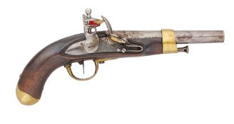 A GERMAN (BADEN) 14 BORE FLINTLOCK MODEL AN XIII MILITARY PISTOL, REIGN OF CARL LUDWIG FREIDRICH