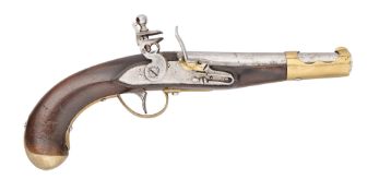 A LOMBARDY-VENETIA 14 BORE FLINTLOCK MILITARY PISTOL, REIGN OF FRANCIS I (1815-1835)