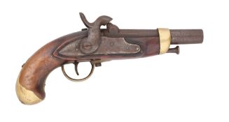 A BELGIAN 22 BORE PERCUSSION GENDARMERIE PISTOL, REIGN OF LEOPOLD I (1831-1865)
