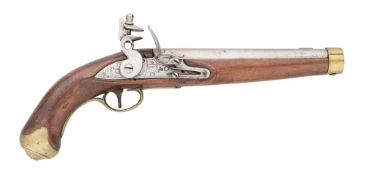 A BRITISH/HANOVERIAN 16 BORE FLINTLOCK MILITARY PISTOL, PROBABLY REIGN OF ERNST AUGUSTUS (1837-1851)