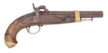 A BELGIAN 16 BORE PERCUSSION CUSTOMS OR GENDARMERIE PISTOL, REIGN OF LEOPOLD I (1831-1865)
