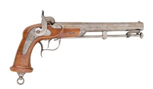 A RUSSIAN MODEL 1848 16 BORE PERCUSSION RIFLED MILIARY PISTOL, MID-19TH CENTURY,