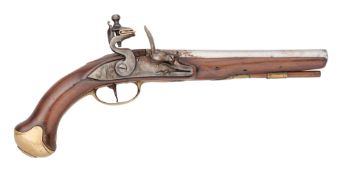 A PIEDMONTESE(?) 20 BORE FLINTLOCK MILITARY PISTOL, POSSIBLY REIGN OF VICTOR EMANUEL I (1802-1821)