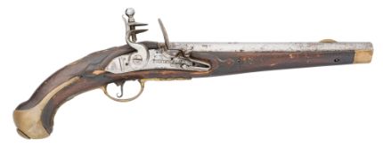 A PRUSSIAN 16 BORE FLINTLOCK MODEL 1739/89 MILITARY HOLSTER PISTOL, REIGN OF FREDERICK WILLIAM II