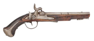 A SWEDISH 20 BORE PERCUSSION MODEL 1833 NAVAL BELT PISTOL ADAPTED FROM A MODEL 1704 PISTOL,