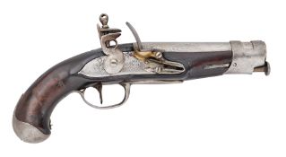 A RARE LIBREVILLE 22 BORE FLINTLOCK GENDARMERIE PISTOL OF MODEL 1770 TYPE, MID-19TH CENTURY