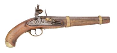 A RARE NEAPOLITAN 13 BORE FLINTLOCK MODEL 1788 FLINTLOCK MILITARY PISTOL, DATED A 1793,