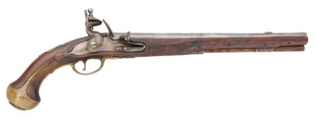 A NETHERLANDISH 15 BORE FLINTLOCK HOLSTER PISTOL BY G. LASONDER, A UTRECHT,