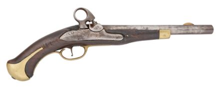 A RARE DANISH 13 BORE PERCUSSION CONVERSION MODEL 1807 MILITARY PISTOL, MID-19TH CENTURY,