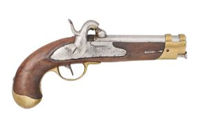 A PAPAL STATES 20 BORE PERCUSSION MILITARY PISTOL, MID-19TH CENTURY