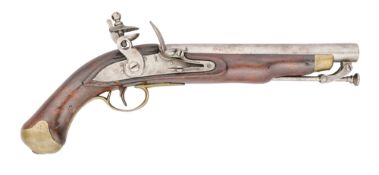 A PORTUGUESE 16 BORE FLINTLOCK MILITARY PISTOL, REIGN OF JOHN VI (1816-1826)