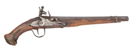 A RARE RUSSIAN 22 BORE FLINTLOCK MILITARY PISTOL, LATE 18TH CENTURY, REIGN OF CATHERINE II